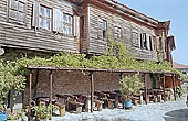 Nessebar - vernacular architecture of wooden houses of the typical Black Sea style 